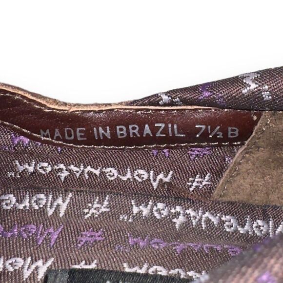 M by Morenatom Leather Pom Slip-on Loafers Brown Women's 7.5B - Picture 10 of 11